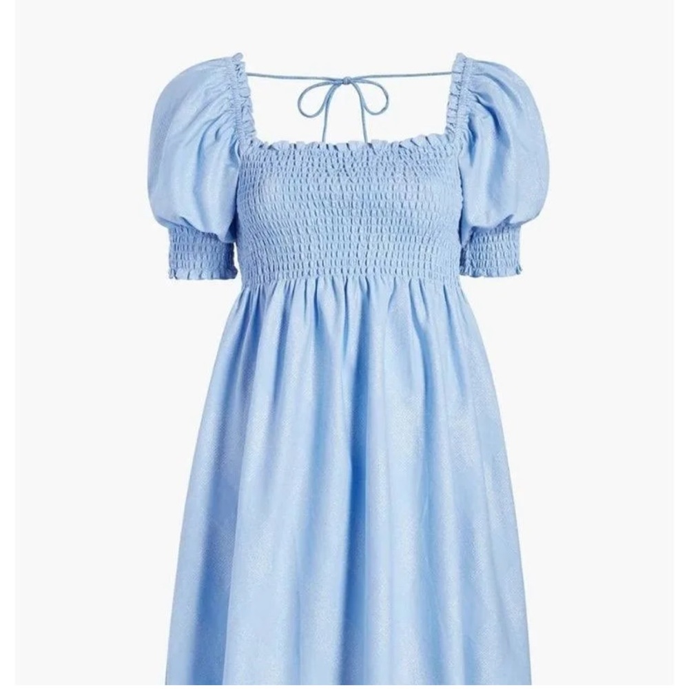 Hill House Home light blue glitter check Athena, size L, NWT
